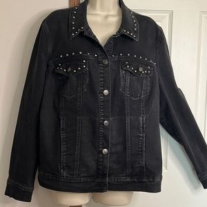 GLORIA VANDERBILT | 1X | ELLIE JACKET | DISTRESSED BLACK